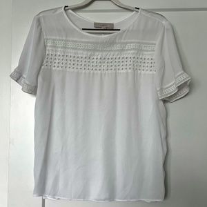 White top with lacy trim